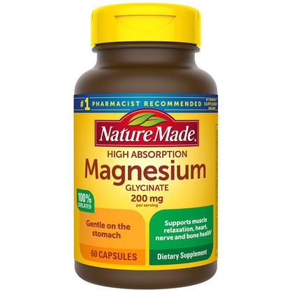 High Absorption Magnesium Glycinate 200 mg Capsules (60 Capsules)