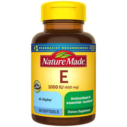 Vitamin E 1000 IU (450 mg) dl-Alpha Softgels (60 Softgels)