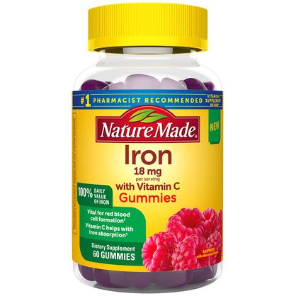 Iron 18 mg Gummies with Vitamin C (60 Gummies)