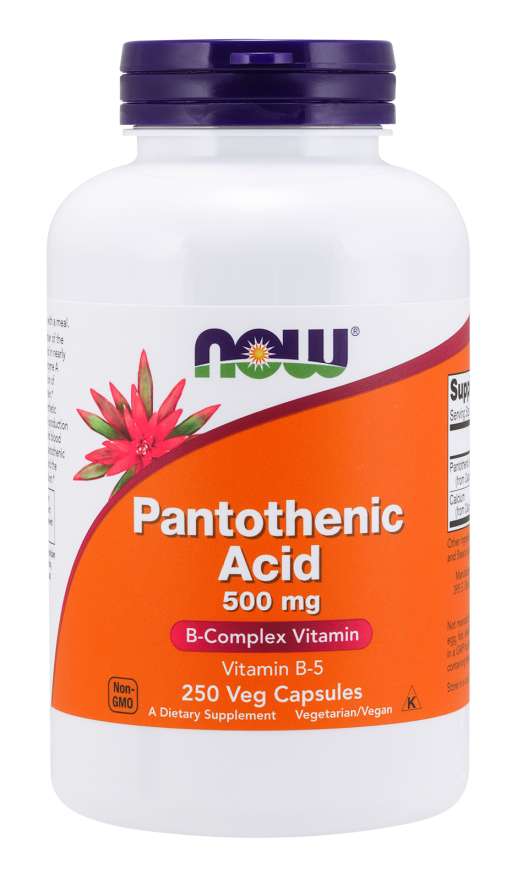 NOW Foods Supplements,Pantothenic Acid (Vitamin B-5) 500 mg,B-Complex Vitamin,250 Capsules