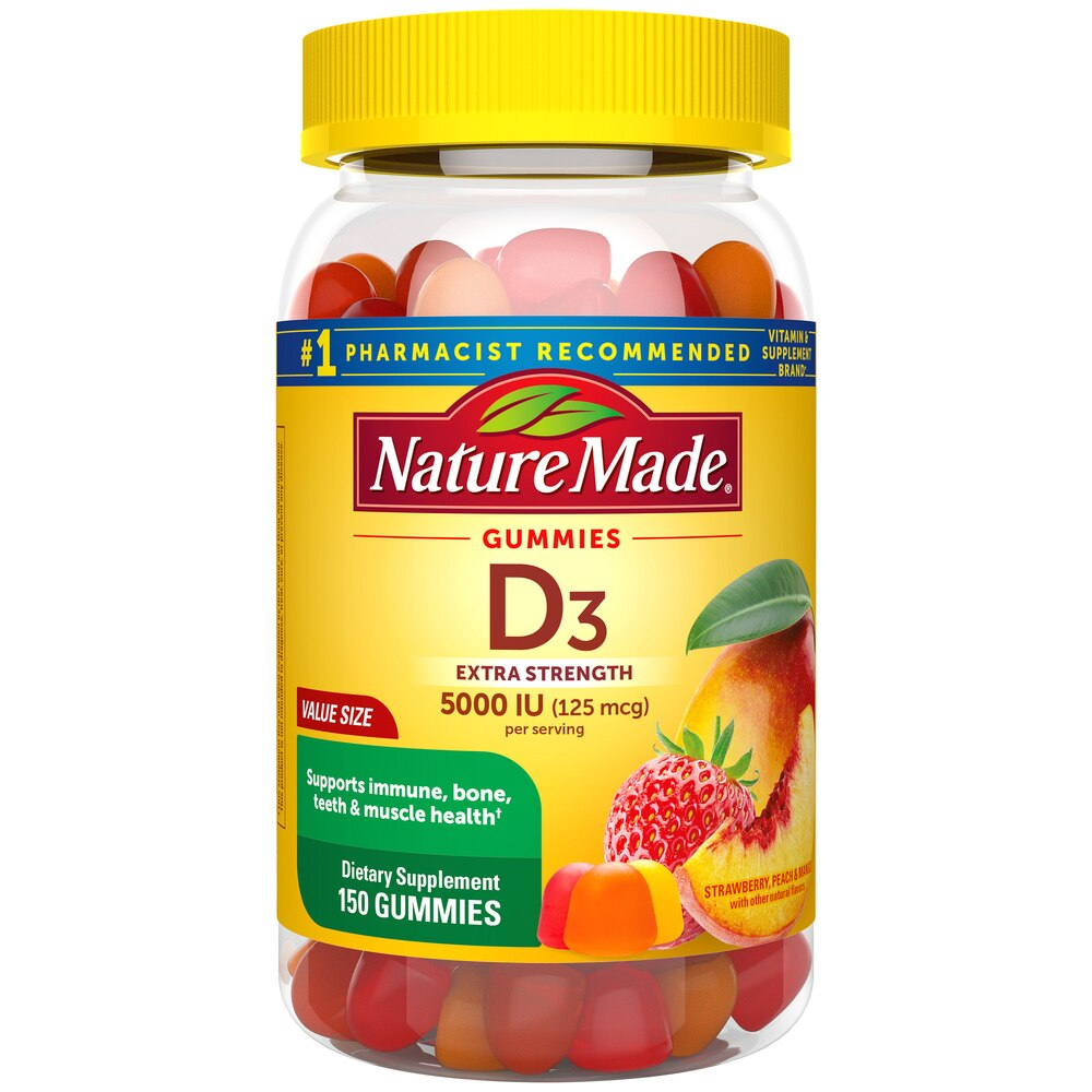 Nature Made D3 Gummies, 125 mcg, 150 CT