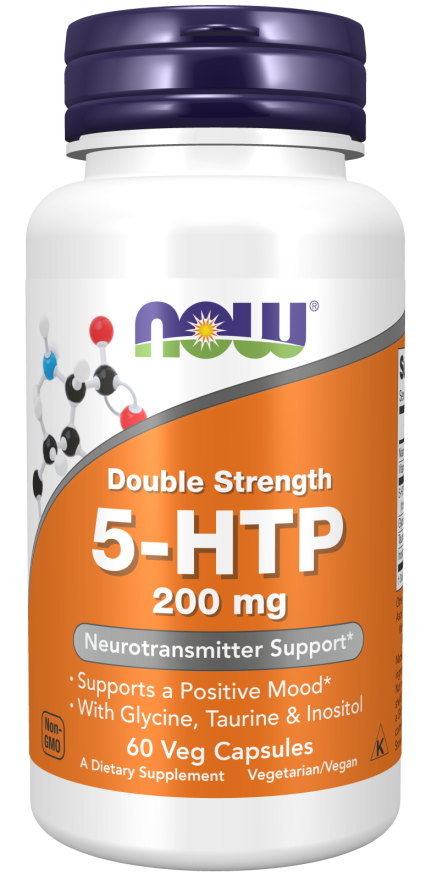 Now Foods, 5-HTP  200 MG VC, Double Strength, Veg Capsules, 60 Count