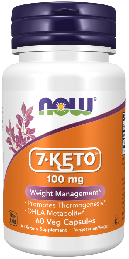 NOW Supplements, 7-Keto (DHEA Acetate-7-one) 100 mg, Weight Management*, 60 Veg Capsules