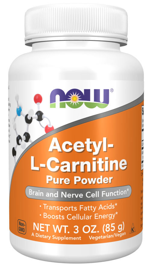 NOW Supplements, ALC (Acetyl-L-Carnitine) Powder, Brain and Nerve Cell Function*, 3-Ounce