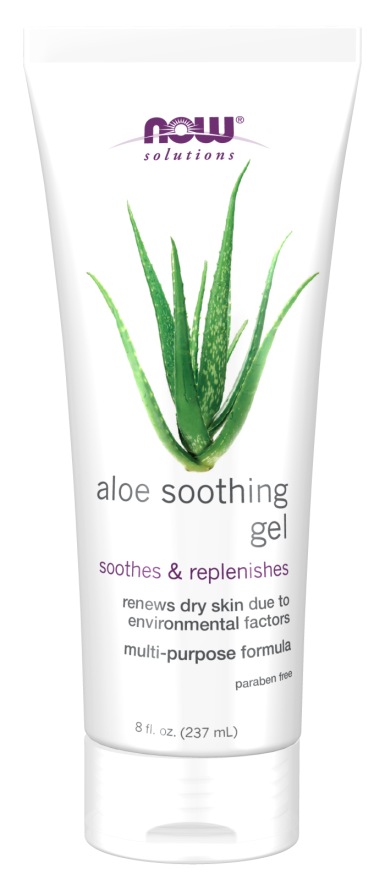 NOW Solutions, Aloe Soothing Gel, Soothing and Replenishing After Sun, Multi-Purpose Formula, 8-Ounce