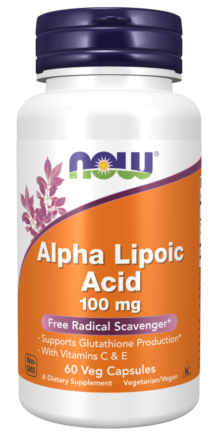 NOW Foods, Alpha Lipoic Acid 100 mg with Vitamins C & E, Free Radical Scavenger*, 60 Veg Capsules