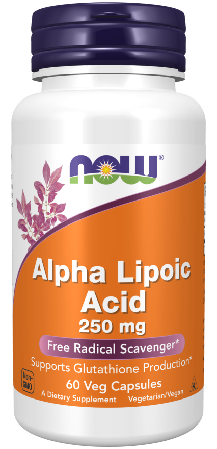 NOW Foods, Alpha Lipoic Acid 250 mg, Supports Glutathione Production*, Free Radical Scavenger*, 60 Veg Capsules