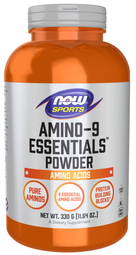 NOW Sports Nutrition, Amino-9 Essentials™ Powder, Enhanced Protein Synthesis, Amino Acids, 330-Grams