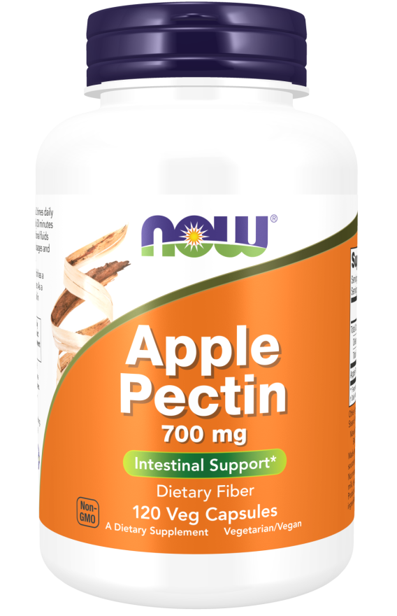 NOW Supplements, Apple Pectin 700 mg, Dietary Fiber, Intestinal Support*, 120 Veg Capsules