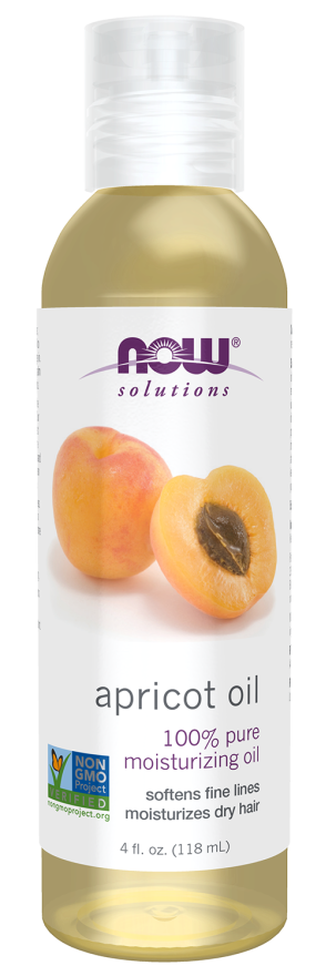 NOW Solutions, Apricot Kernel Oil, Hair Moisturizer, Rejuvenating Skin Oil, Softens Fine Lines, 4-Ounce