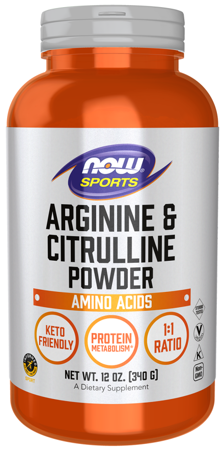 NOW Sports Nutrition, Arginine & Citrulline Powder, 1:1 Ratio, Amino Acid, 12-Ounce