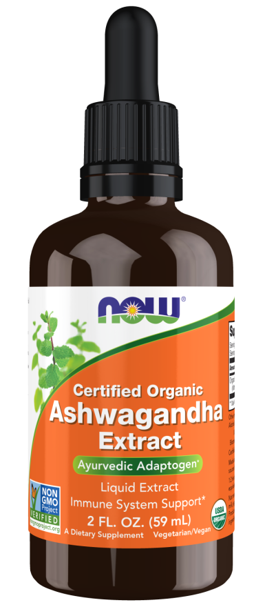 NOW Supplements, Ashwagandha Liquid Extract, Organic, Immune System Support, 2 fluid ounces