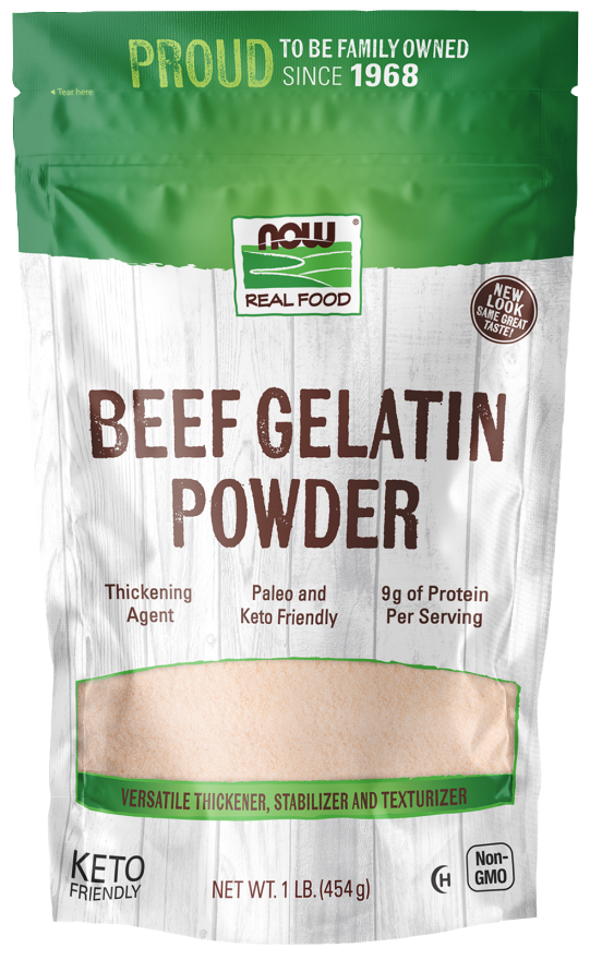 NOW Foods, Beef Gelatin Powder, Natural Thickening Agent, Source of Protein, 1-Pound (Packaging May Vary)