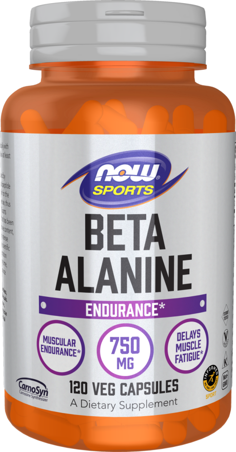 NOW Sports Nutrition, Beta-Alanine 750 mg, Delays Muscle Fatigue*, Endurance*, 120 Veg Capsules