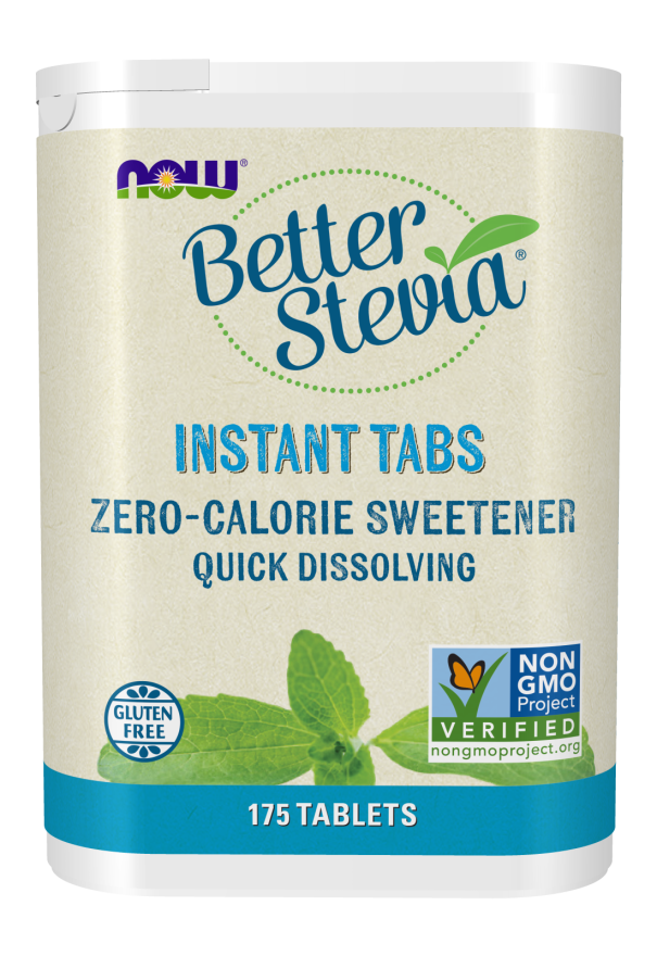 NOW Foods, Better Stevia Instant Tabs, Zero-Calorie Sweetener, Certified Non-GMO, Gluten-Free, 175 Tablets