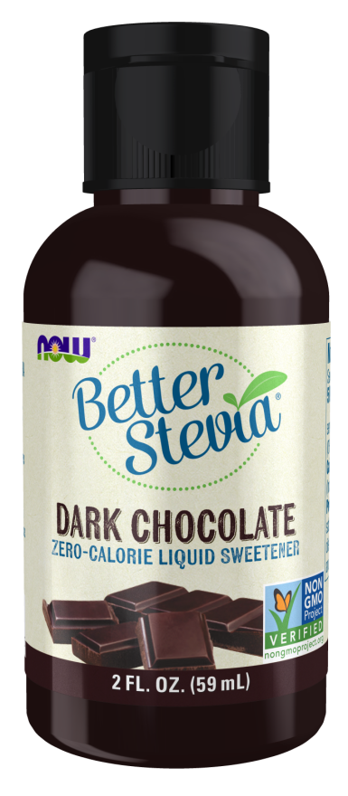 NOW Foods, Better Stevia Liquid, Dark Chocolate, Zero-Calorie Liquid Sweetener, Low Glycemic Impact, Certified Non-GMO, 2-Ounce