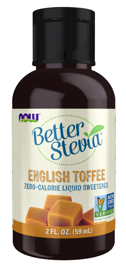 NOW Foods, Better Stevia, Liquid Zero-Calorie Sweetener, English Toffee, Low Glycemic Impact, Kosher, 2-Ounce