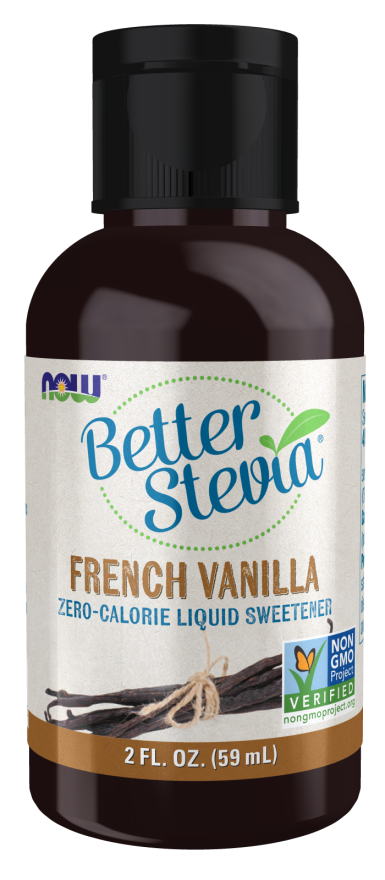 NOW French Vanilla Stevia Liquid Zero-Calorie Sweetener, 2-Ounce