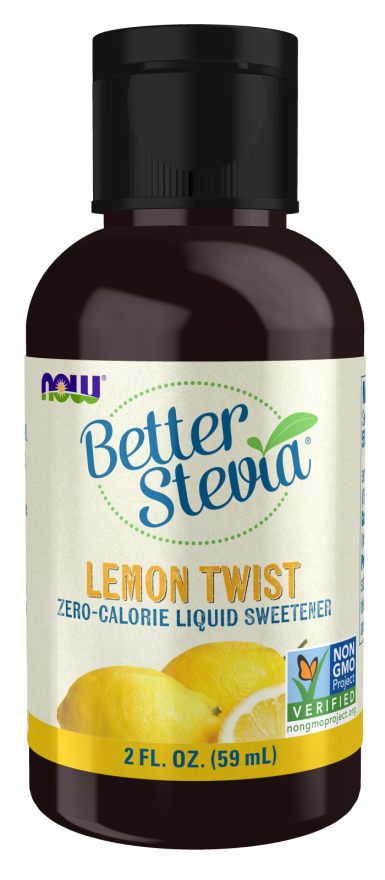 NOW Foods, Better Stevia Liquid, Lemon Twist, Zero-Calorie Liquid Sweetener, Low Glycemic Impact, Certified Non-GMO, 2-Ounce