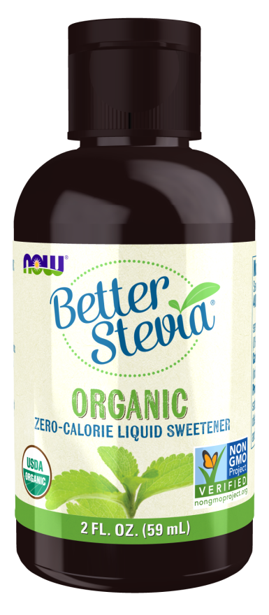 NOW Foods, Certified Organic BetterStevia Liquid, Zero-Calorie Liquid Sweetener, Low Glycemic Impact, Certified Non-GMO, 2-Ounce