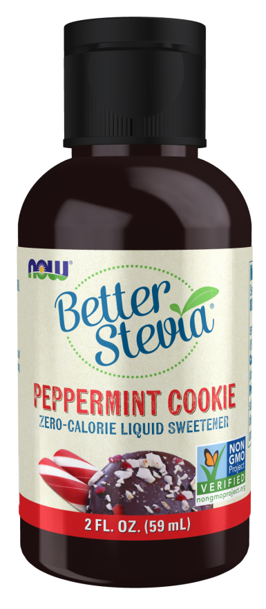 NOW Foods BetterStevia Peppermint Cookie Zero-Calorie Liquid Sweetener, Keto Friendly, Suitable for Diabetics, No Erythritol, 2-Ounce