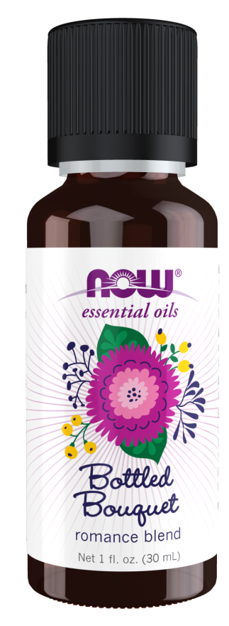 NOW Essential Oils, Bottled Bouquet Oil Blend, Floral Aromatherapy Scent, Blend of Pure Essential Oils, Vegan, Child Resistant Cap, 1-Ounce