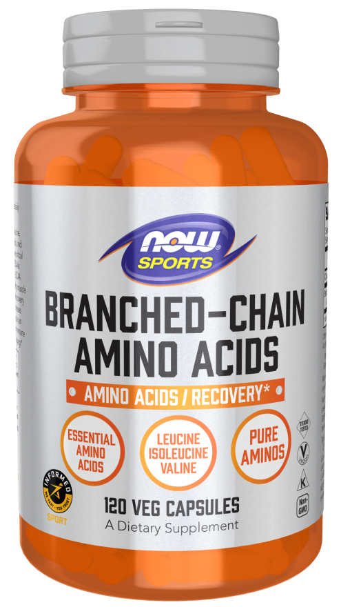 NOW Sports Nutrition, Branched Chain Amino Acids, With Leucine, Isoleucine and Valine, 120 Veg Capsules