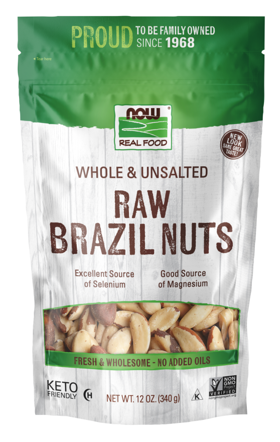 NOW Foods, Brazil Nuts, Whole, Raw and Unsalted, Source of Selenim and Magnesium, 12-Ounce (Packaging May Vary)