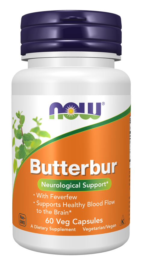 NOW Supplements, Butterbur with Feverfew, Neurological Support*, 60 Veg Capsules