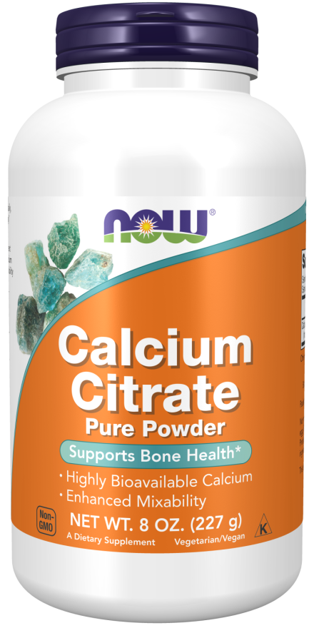 NOW Supplements, Calcium Citrate Powder, Highly Bioavailable Calcium, Supports Bone Health*, 8-Ounce