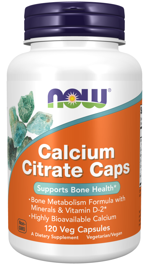 NOW Supplements, Calcium Citrate with Vitamin D, Magnesium, Zinc, Copper, and Manganese, 120 Veg Capsules