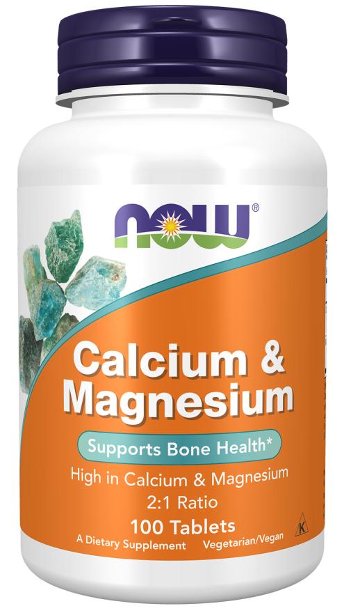 NOW Supplements, Calcium & Magnesium 2:1 Ratio, High Potency, Supports Bone Health*, 100 Tablets