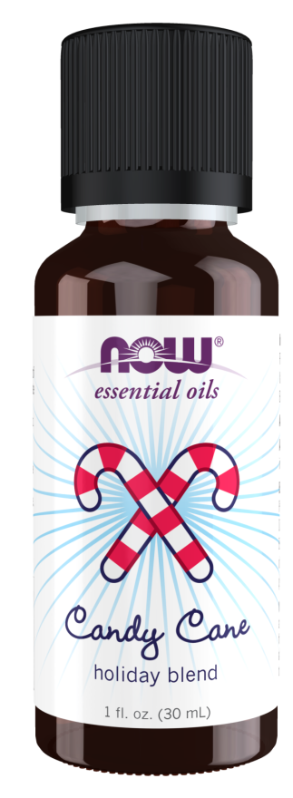 NOW Essential Oils, Candy Cane Oil Blend, Refreshing and Invigorating with a Sweet and Minty Scent, Steam Distilled and CO2 Extracted, 1-Ounce