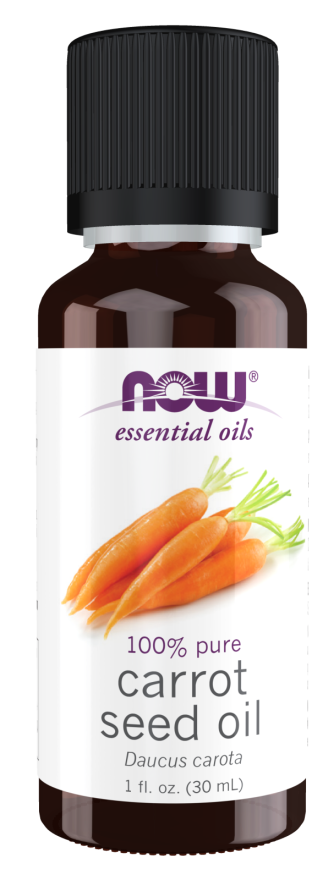 NOW Essential Oils, Carrot Seed Oil, Grounding Aromatherapy Scent, Steam Distilled, 100% Pure, Vegan, Child Resistant Cap, 1-Ounce