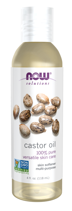 NOW Solutions, Castor Oil, 100% Pure Versatile Skin Care, Multi-Purpose Skin Softener, 4-Ounce