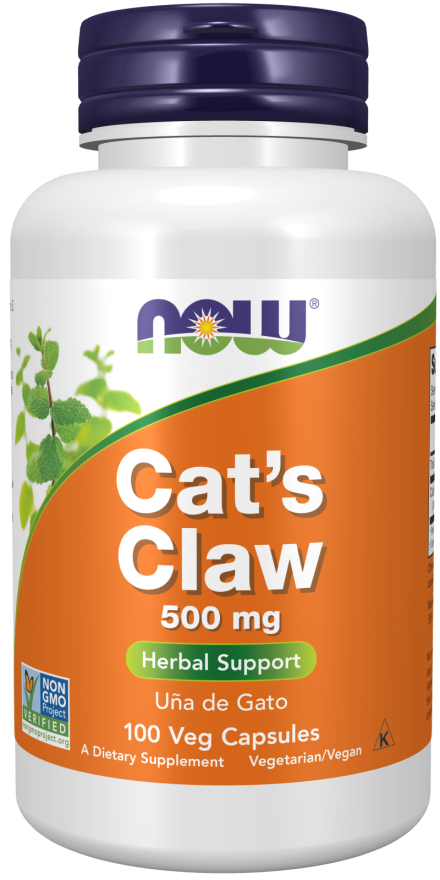 NOW Supplements, Cat's Claw 500 mg, Non-GMO Project Verified, Herbal Supplement, 100 Veg Capsules