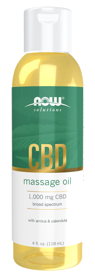 NOW Solutions, CBD Massage Oil, 1000mg CBD, 4 OZ