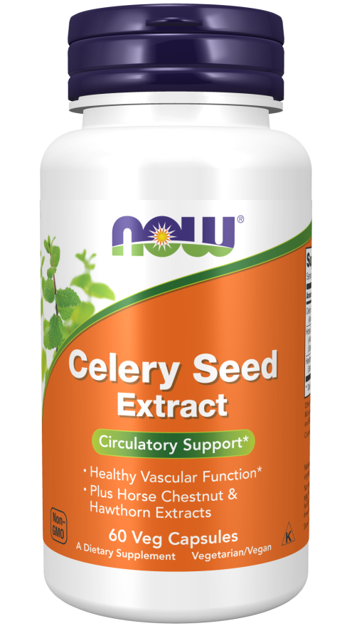 NOW Supplements, Celery Seed Extract, plus Horse Chestnut and Hawthorn Extracts, 60 Veg Capsules