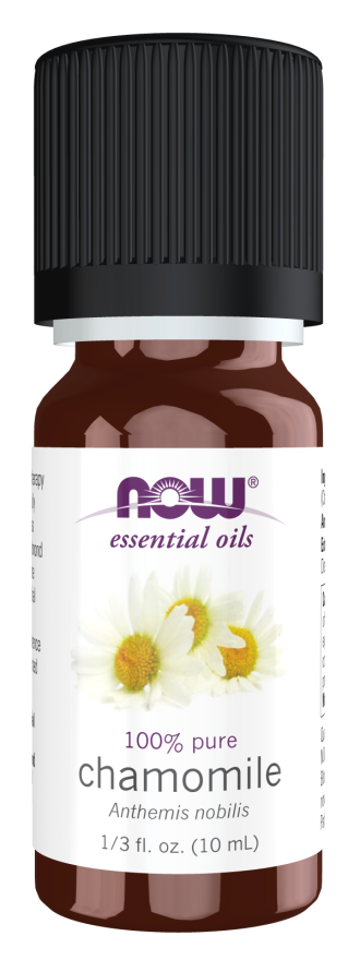 NOW Essential Oils, Chamomile Oil, Delightful Aromatherapy Scent, Steam Distilled, 100% Pure, Vegan, Child Resistant Cap, 10-ml