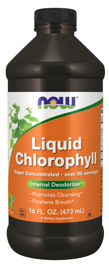 NOW Supplements, Liquid Chlorophyll, Super Concentrated, Internal Deodorizer*,Boost Energy, Mint Flavor, 16-Ounce