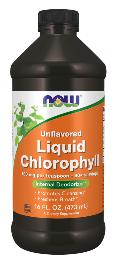 NOW Supplements, Liquid Chlorophyll, Super Concentrated, Internal Deodorizer*,Boost Energy, Uflavored, 16-Ounce