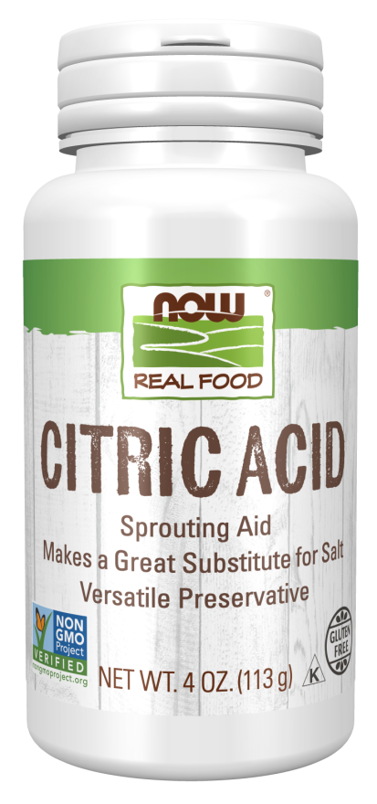 NOW Foods, Citric Acid, Sprouting Aid, Great Substitute for Salt, Preservative Found in Citrus Fruits, 4-Ounce