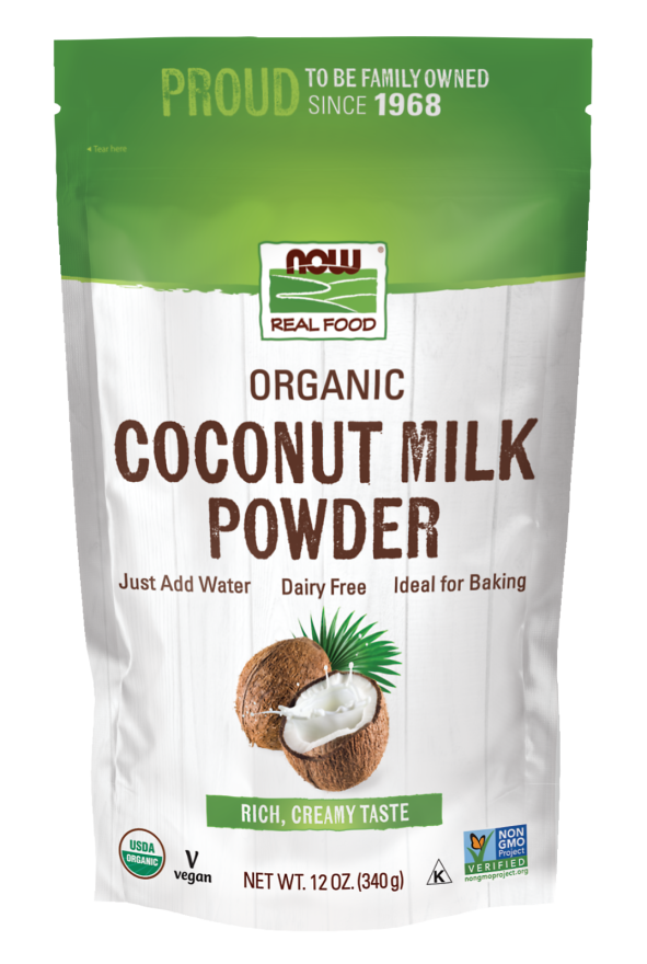 NOW Foods, Organic Coconut Milk Powder, Dairy Free/ Vegan, Just Add Water, 12-Ounce