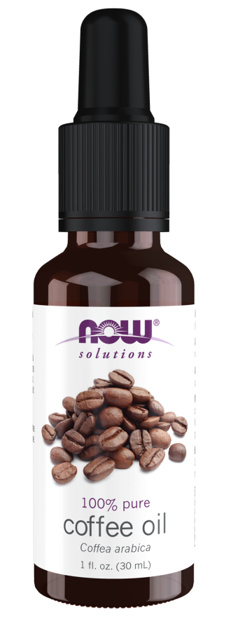 NOW Essential Oils, Coffee Oil, Coffea Arabica Seed Oil, Cold Pressed from Roasted Beans for Aromatherapy & Topical Use, 100% Pure, 1 OZ