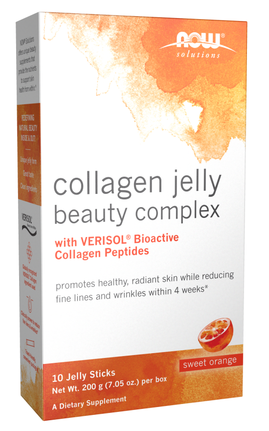 NOW Solutions, Collagen Jelly Beauty Complex, Sweet Orange Flavor, 10 Jelly Sticks