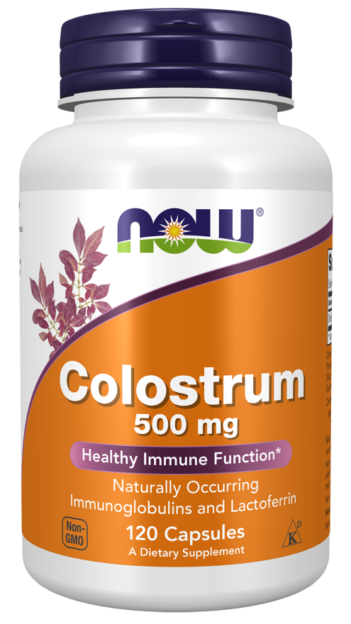NOW Supplements, Colostrum 500 mg, Naturally occurring Immunoglobulins and Lactoferrin, 120 Veg Capsules