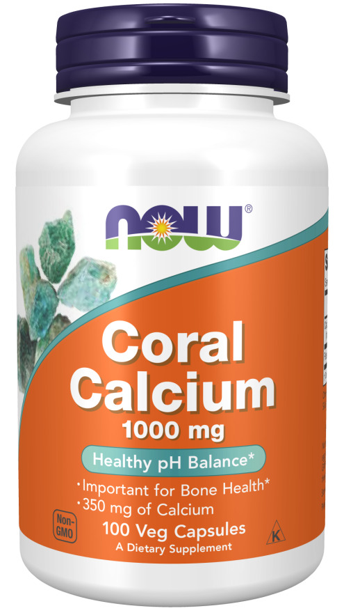 NOW Supplements, Coral Calcium 1,000 mg, Bone Health*, Healthy pH Balance*, 100 Veg Capsules