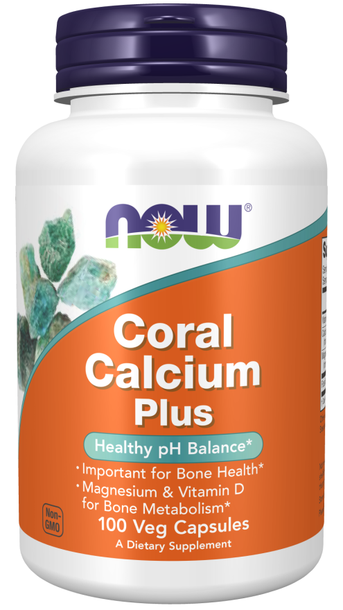 NOW Supplements, Coral Calcium Plus, Bone Health*, Healthy pH Balance*, 100 Veg Capsules