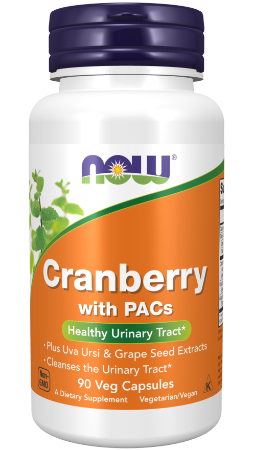 NOW Supplements, Cranberry with PACs, plus Uva Ursi and Grape Seed Extracts 90 Veg Capsules