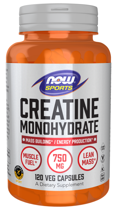 NOW Sports Nutrition, Creatine Monohydrate 750 mg, Mass Building*/Energy Production*, 120 Veg Capsules